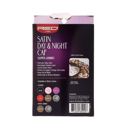 RED BY KISS SATIN DAY & NIGHT CAP - LEOPARD SJ (HDNP05)